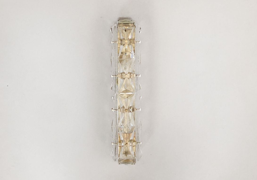 Foto Large Wall Sconces Brass Kinkeldey Faceted Chrystal Glass Metall h44