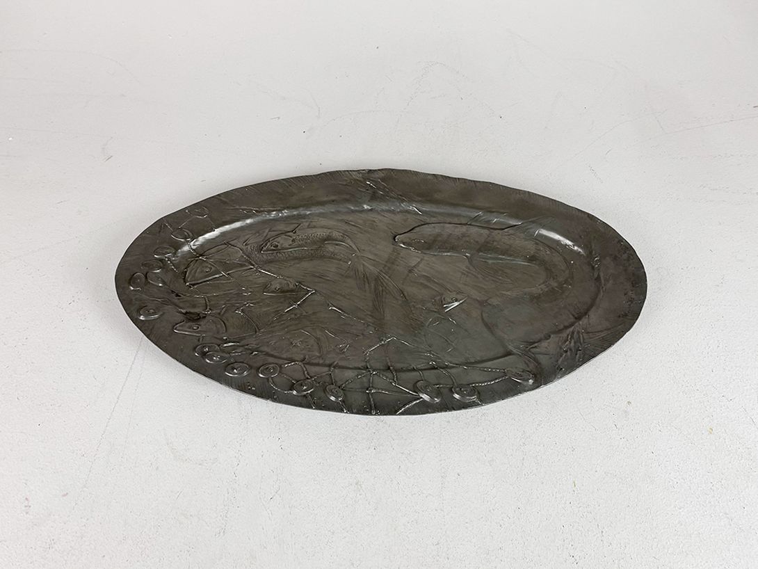 Foto Silver Plate with Fish 66x38cm