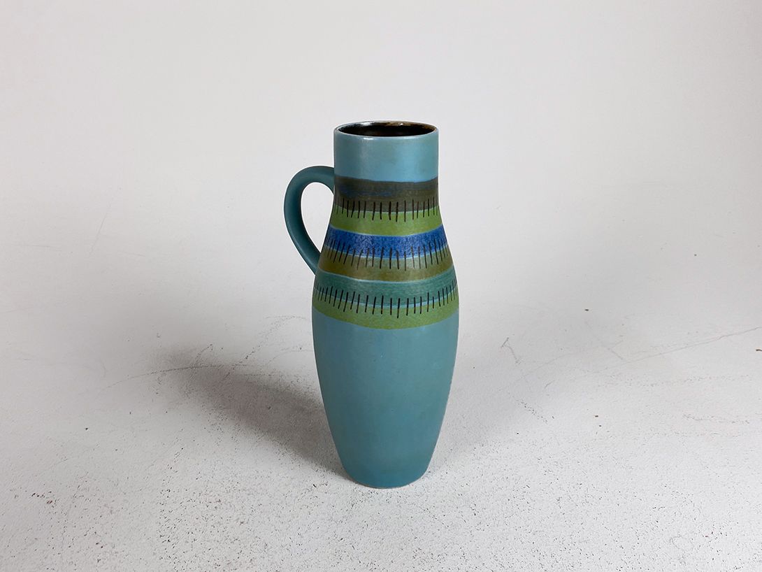 Foto Blue Ceramic Jug Vase h29 B4