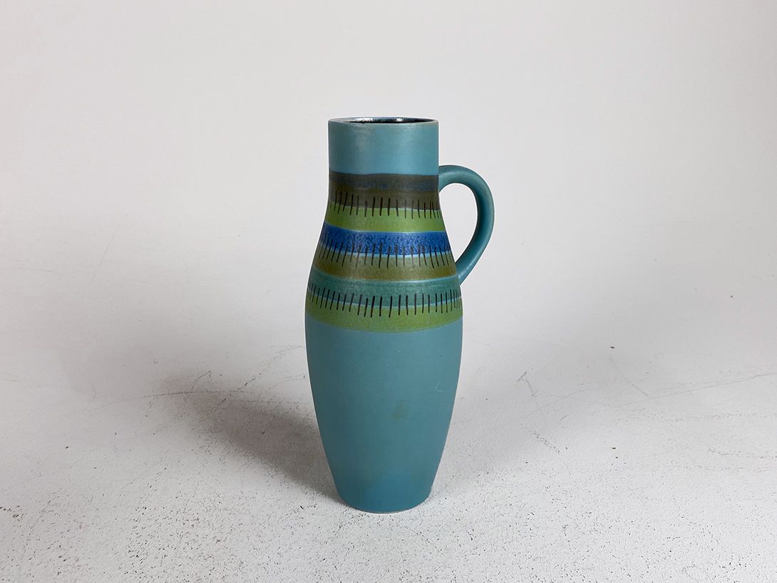 Foto Blue Ceramic Jug Vase h29 B4