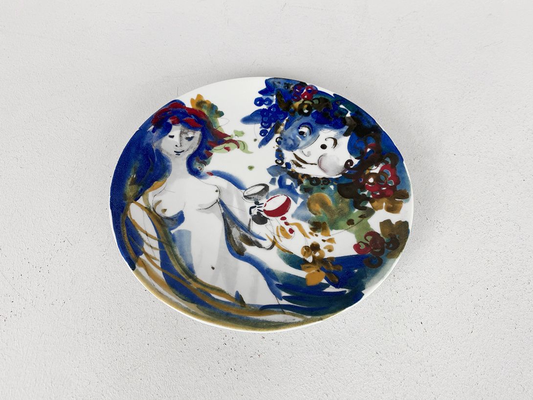 Foto GDR Handpainted Ceramic Plate 1983, h3x24