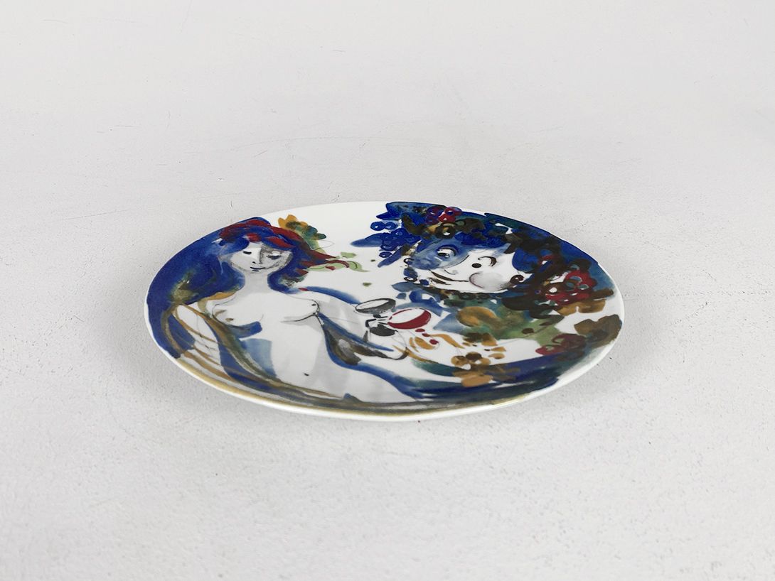 Foto GDR Handpainted Ceramic Plate 1983, h3x24