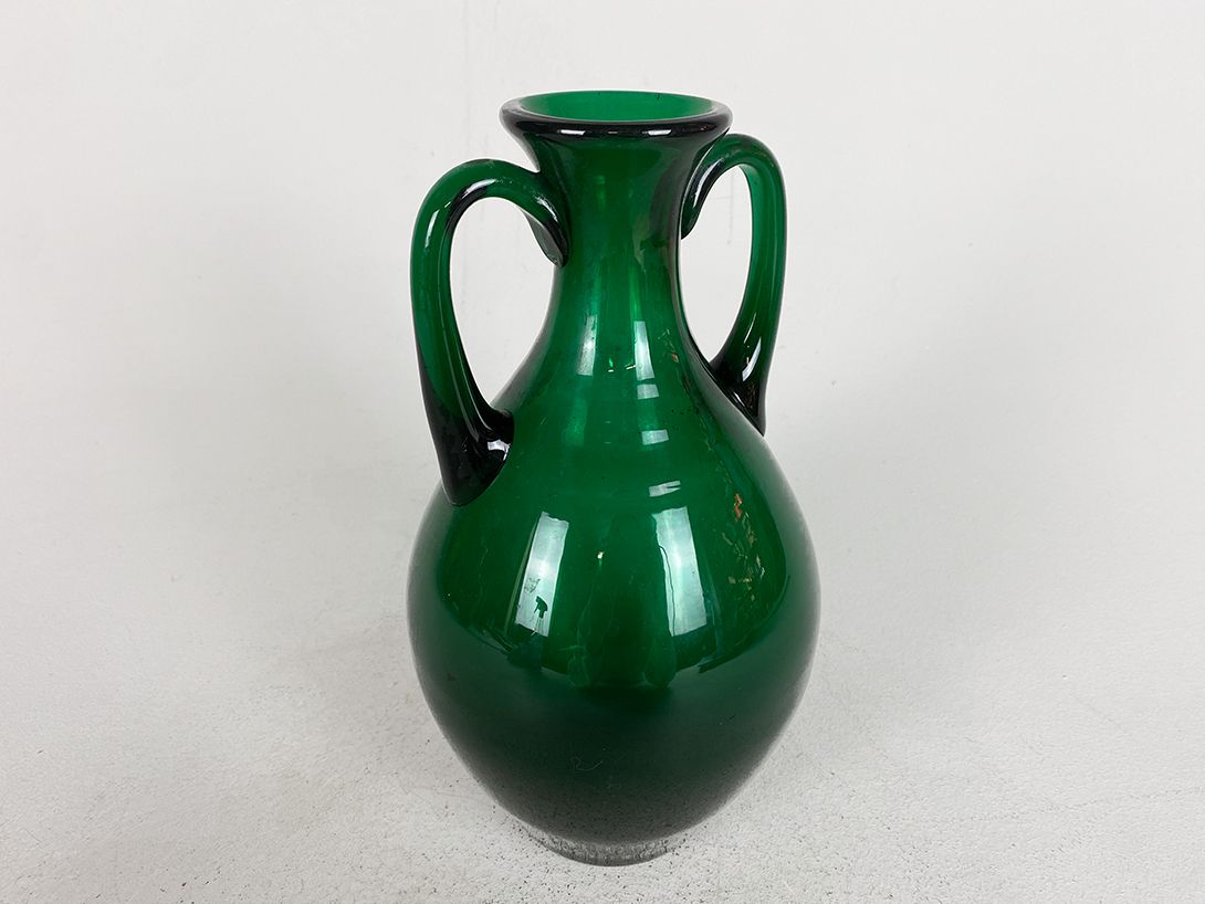 Foto Green Glass Vase with Handles h31
