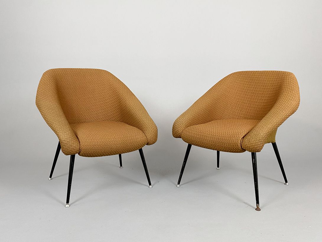Foto Textile Laid Back Armchair in Light Brown
