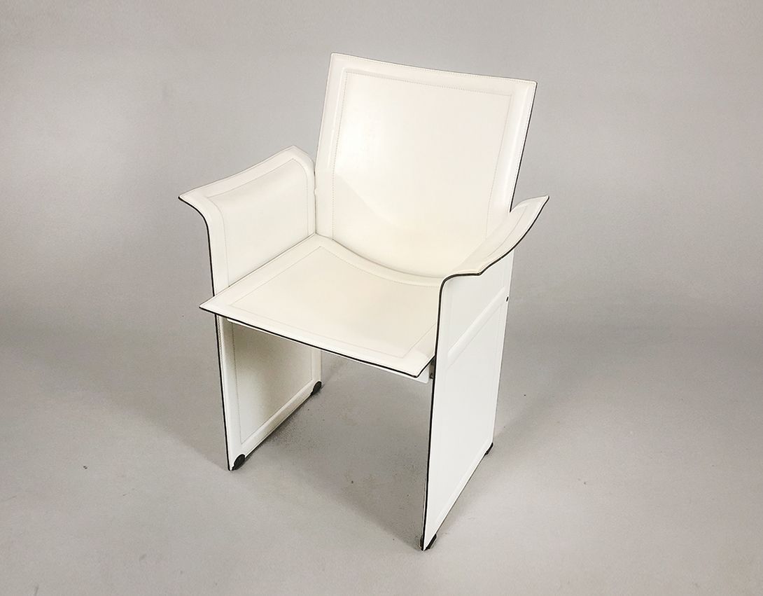 Foto Korium Chair by Tito Agnoli for Matteo Grassi Leather White