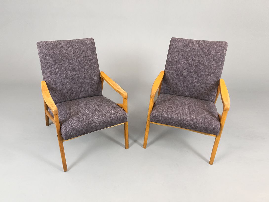 Foto Cloth Armchair Walnut Western Germany