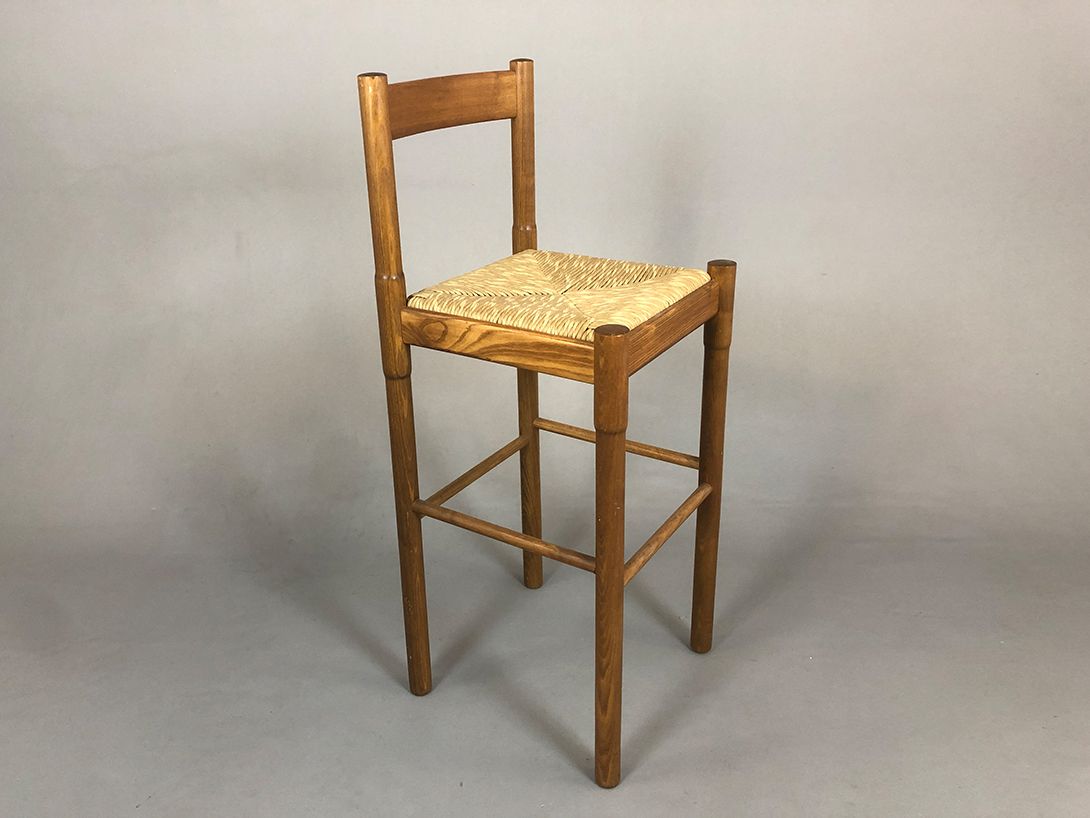 Foto Square Farmer Barstool Charlotte Perriand Attr.