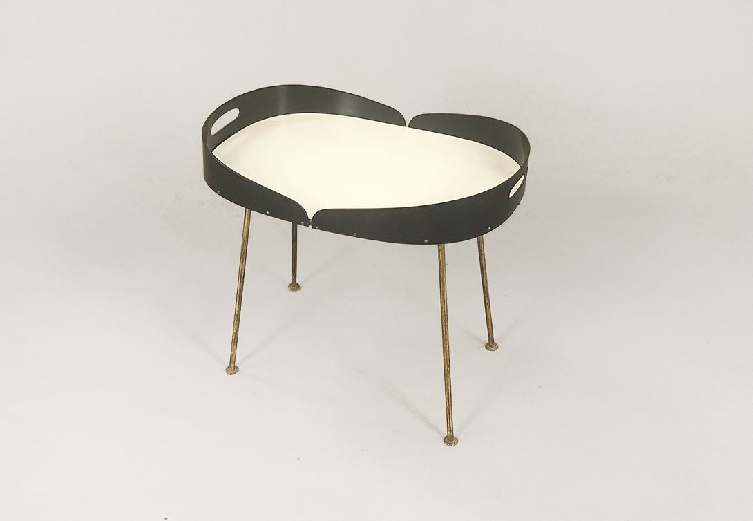 Foto Portable Tray Table With Brass Legs Roma 1958 h50