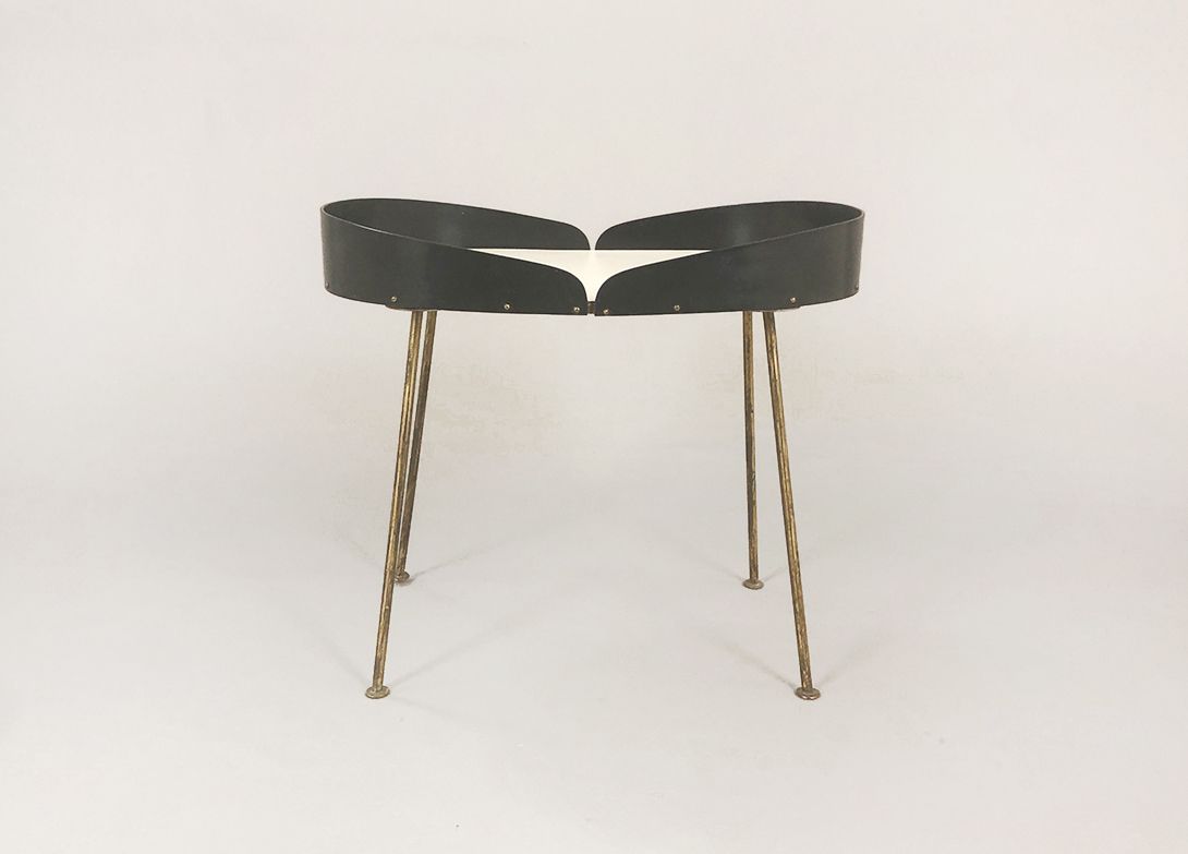 Foto Portable Tray Table With Brass Legs Roma 1958 h50