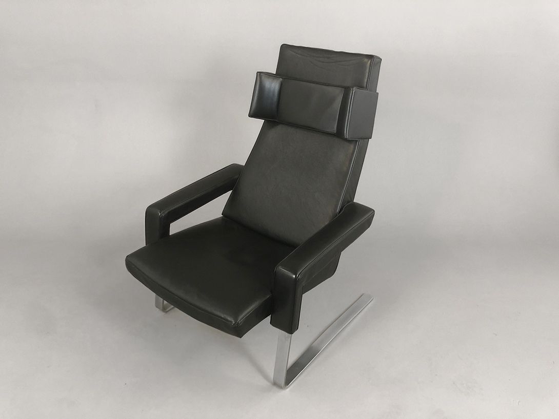 Foto Lounge Chair Leather Black Germany 1976