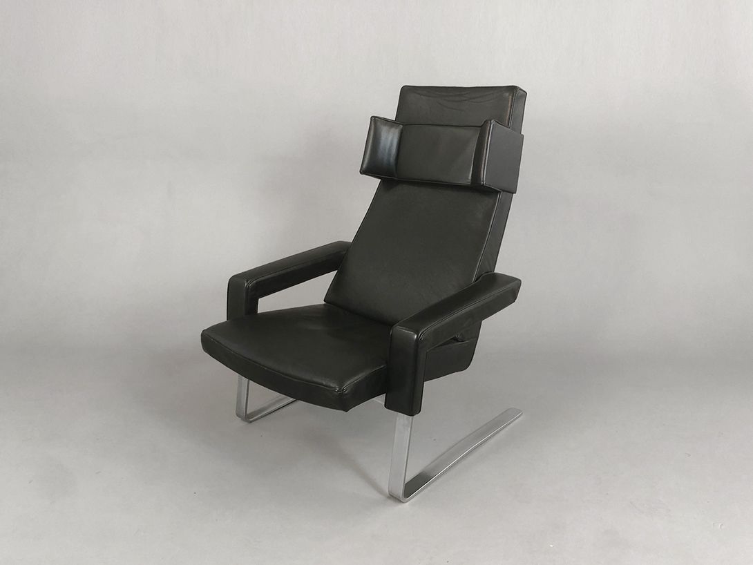 Foto Lounge Chair Leather Black Germany 1976