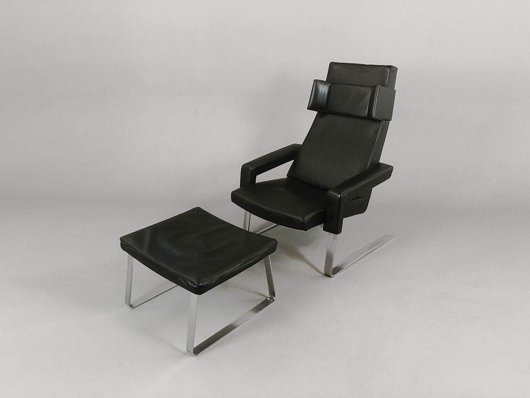 Foto Lounge Chair Leather Black Germany 1976