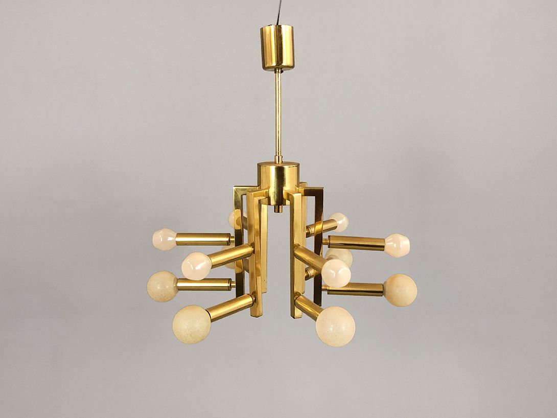 Foto Ceiling Lamp Brass Cosack Era Wiesbaden 1969 ø52