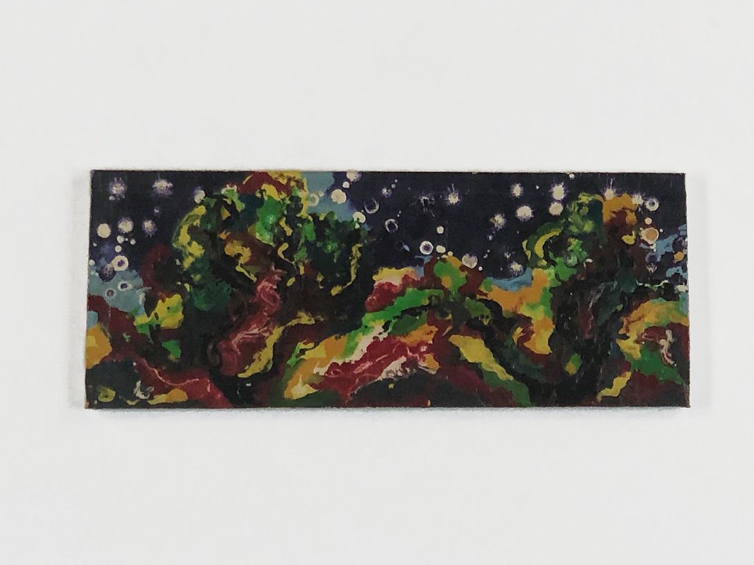 Foto Psychedelic Multicolored Painting Munich 1974 h21x63x4 10A0A/10A0B