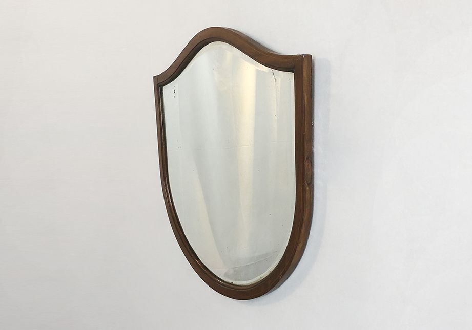 Foto Mirror Biedermeier Shield Shaped and Facet Glass Edge Vienna 1840 h65x63