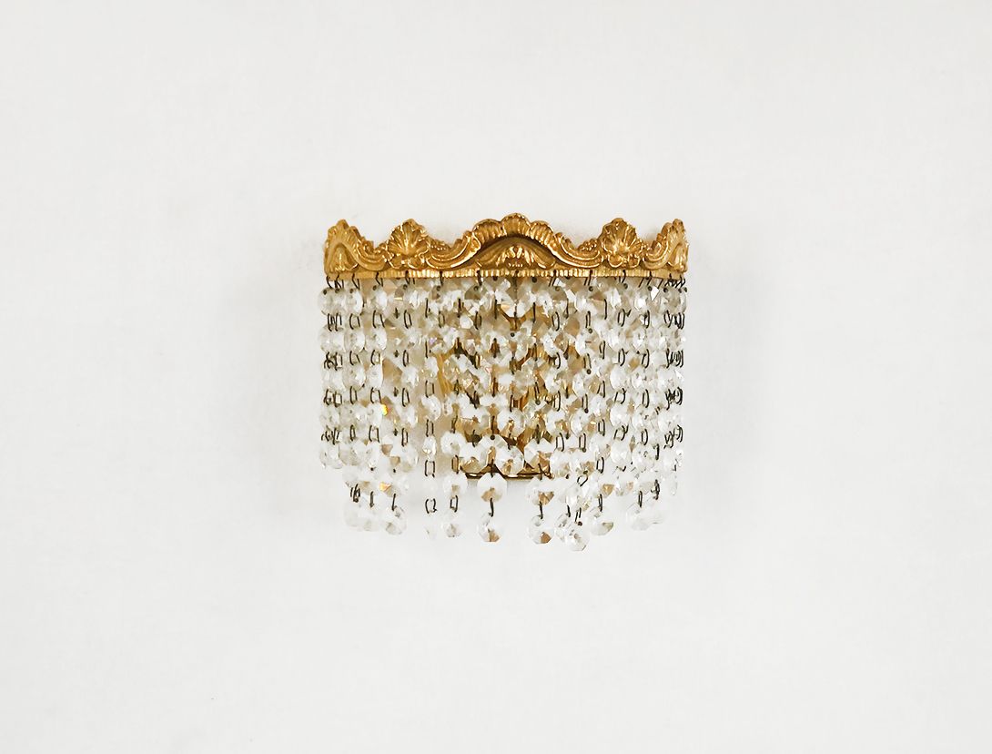 Foto Wall Lamp Chrystal and Brass Bakalowitz Era Vienna 1963 h19