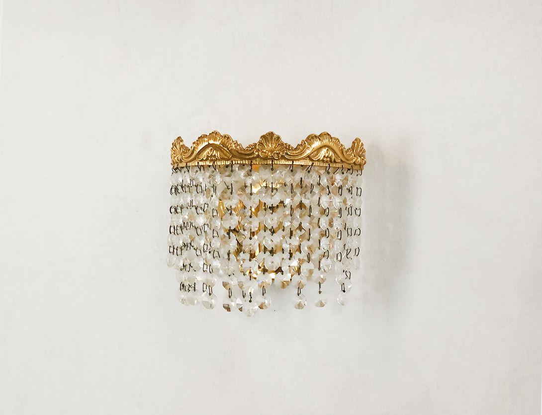 Foto Wall Lamp Chrystal and Brass Bakalowitz Era Vienna 1963 h19