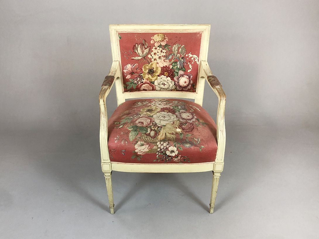 Foto Armchair With Flower Pattern Prussian Classicism, Potsdam 1910