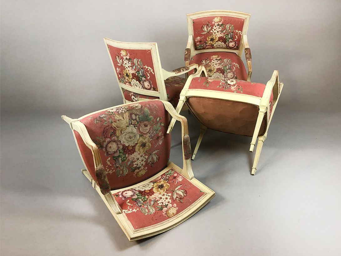 Foto Armchair With Flower Pattern Prussian Classicism, Potsdam 1910