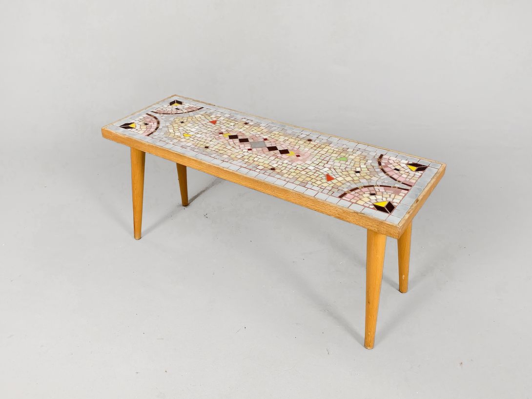 Foto Coffe Table Mosaic Side Table Dresden Midcentury GDR 1954 h32