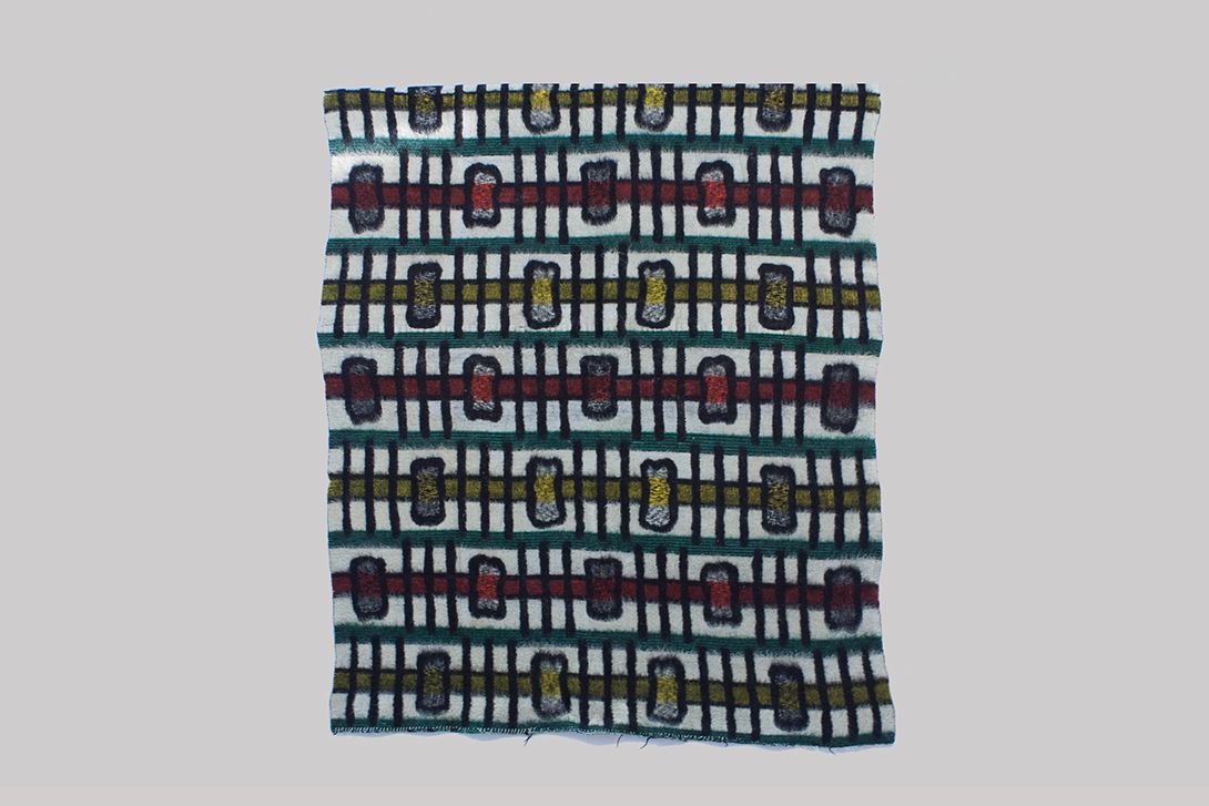 Foto Midcentury Blanket with Colorful Geometric Pattern 180x130cm
