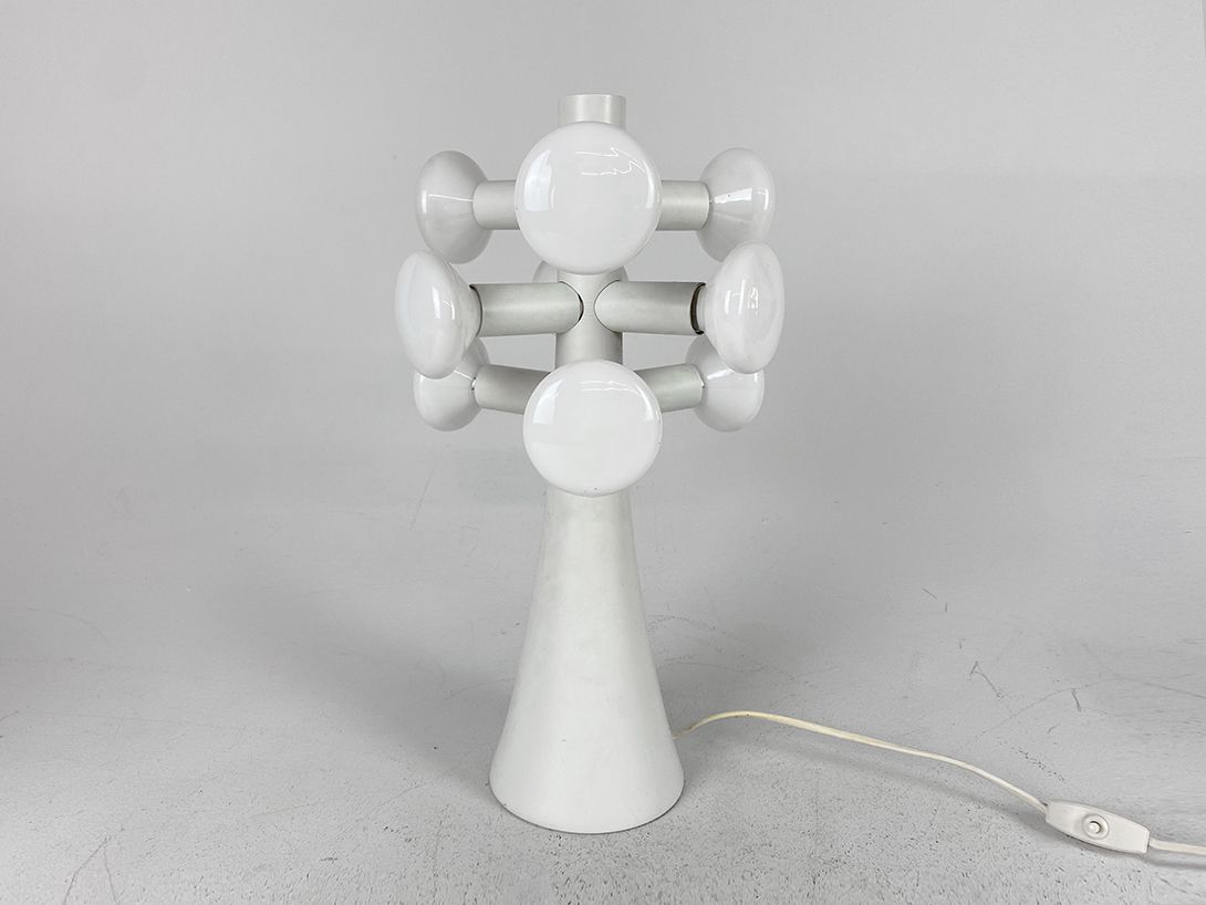 Foto White Table Lamp Space Age Temde Era 1972 h45 RF5