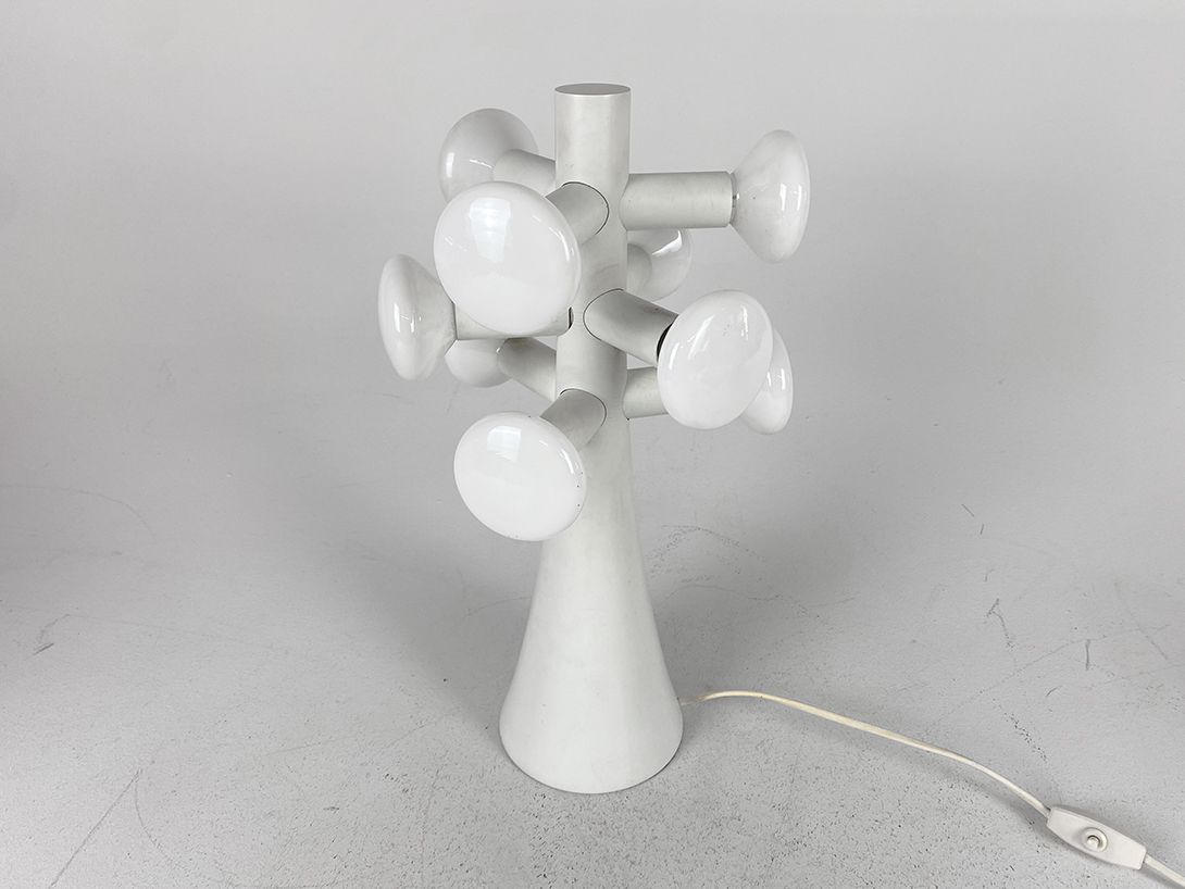 Foto White Table Lamp Space Age Temde Era 1972 h45 RF5