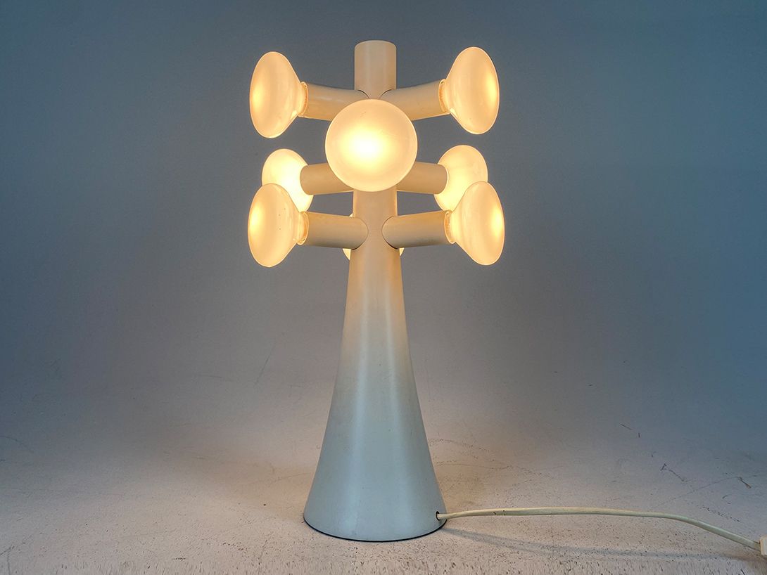 Foto White Table Lamp Space Age Temde Era 1972 h45 RF5