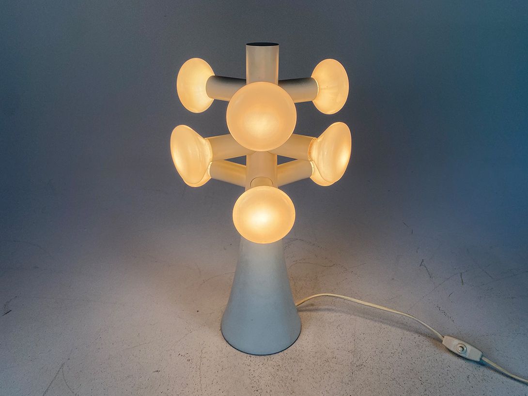 Foto White Table Lamp Space Age Temde Era 1972 h45 RF5