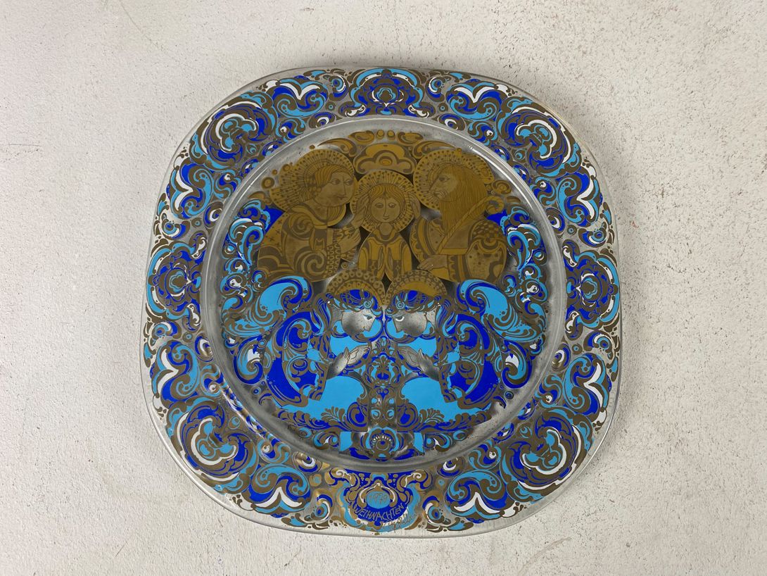 Foto Glass Wall Plate Art Nouveau