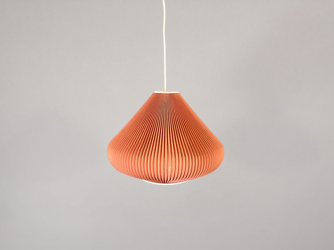 Foto Plissee Salmon Coral Pendant Lamp ø40