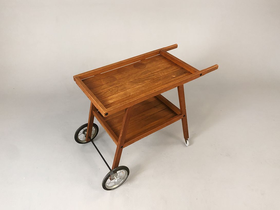 Foto Vintage Wooden Serving Cart h65x85x41