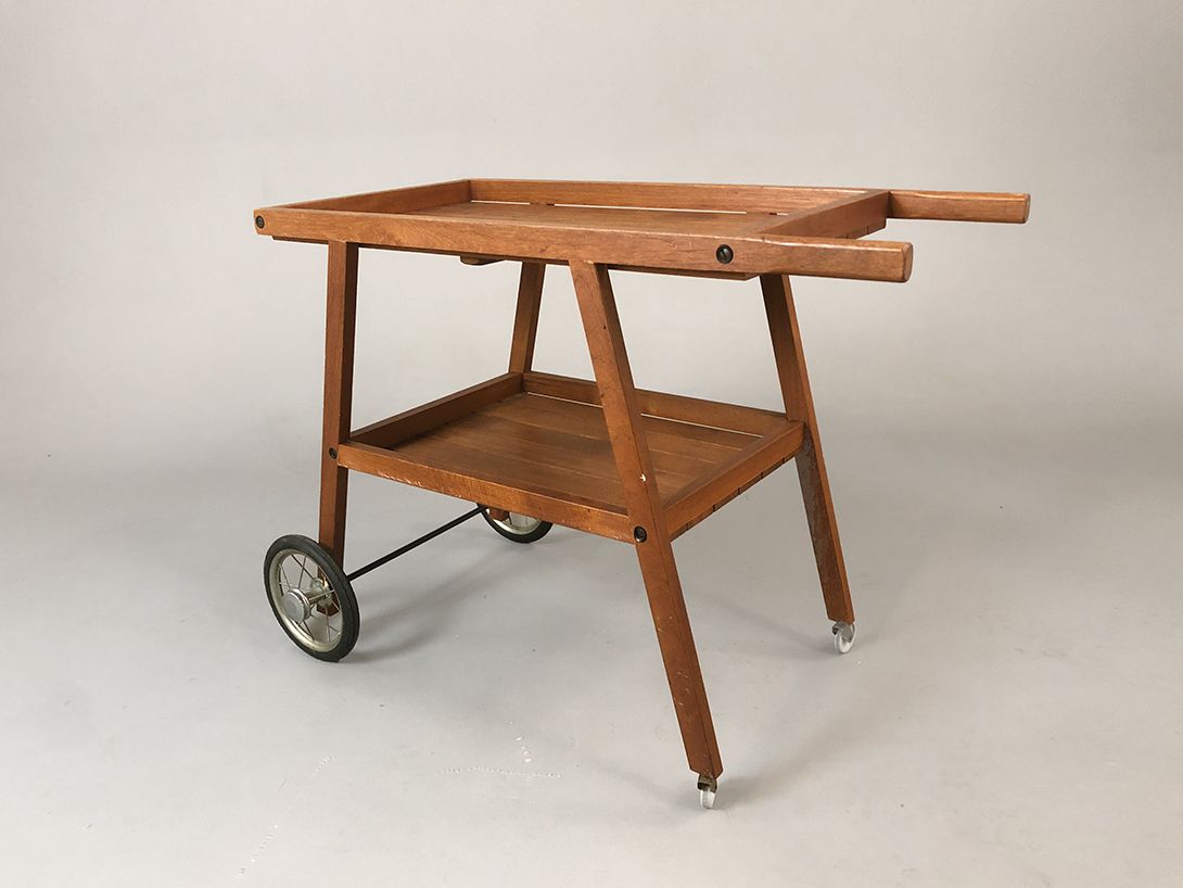 Foto Vintage Wooden Serving Cart h65x85x41