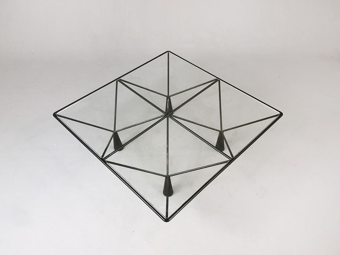 Foto B&#038;B Italia Style Coffee Table with Glass Plate h31x93x93