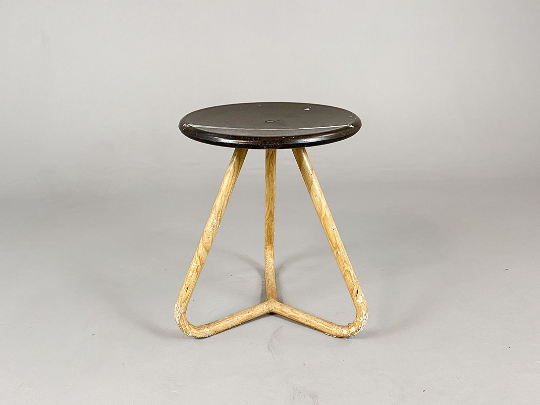 Foto Industrial Bakelite Stool with Pin Legs, Breslau 1940