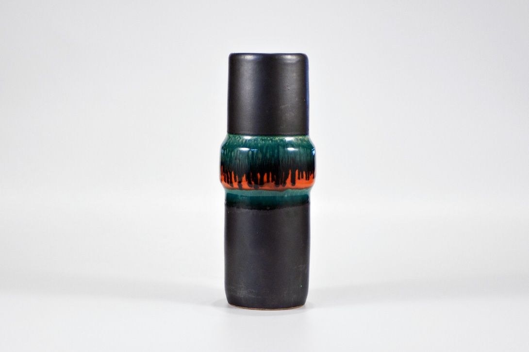 Foto Matte Black Vase Drip Design h32 E6