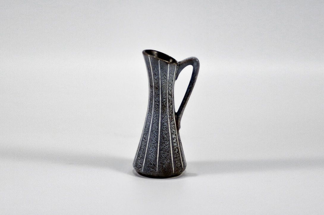 Foto Striped Dark Blue Jug Vase h18 A6