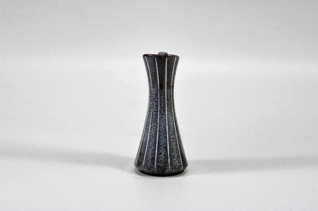 Foto Striped Dark Blue Jug Vase h18 A6