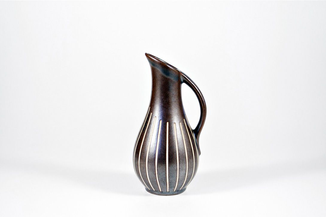 Foto Dark Brown Ceramic Jug Vase h21 B6