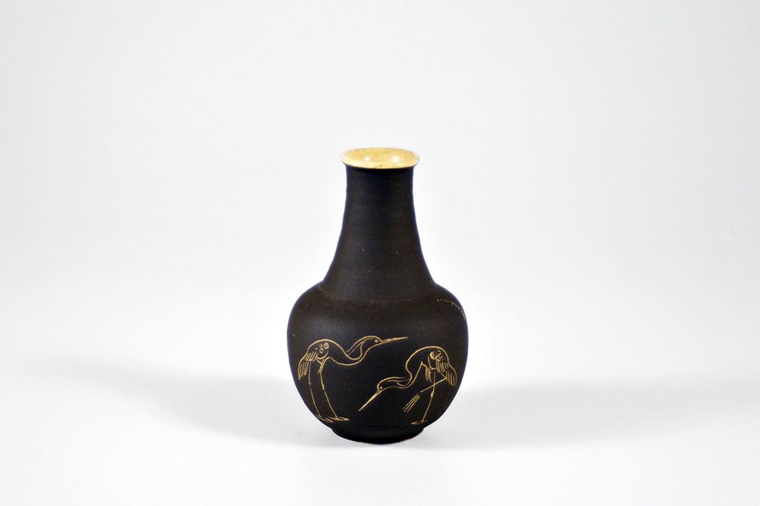 Foto Black Crane Vase h10 A6