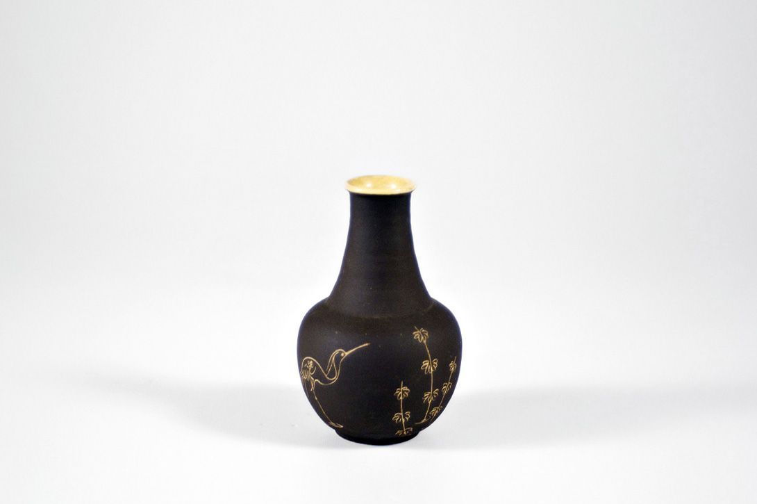 Foto Black Crane Vase h10 A6