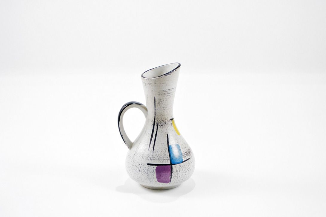 Foto Small Jug Vase with Abstract Paintings, West Germany h18 A5