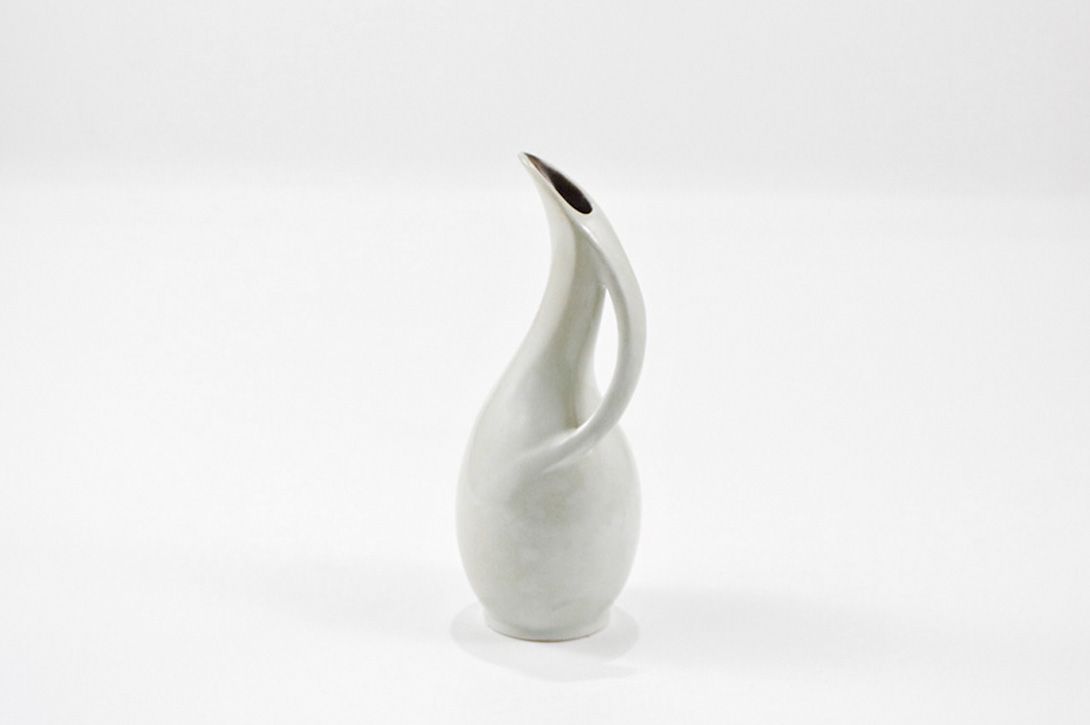 Foto Mint Green Organic Shaped Swan Neck Vase h18 A6