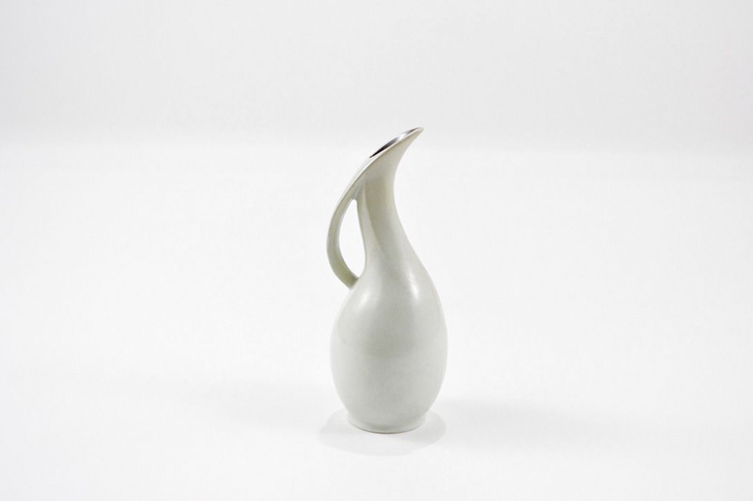 Foto Mint Green Organic Shaped Swan Neck Vase h18 A6