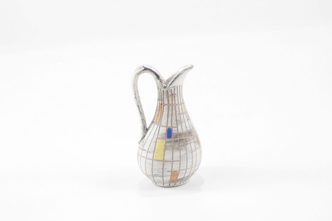 Foto Grey Colorful Checkered Jug Vase h13 A5