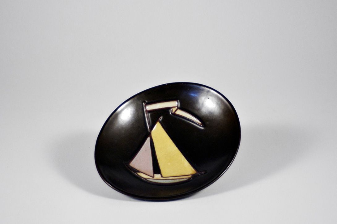 Foto Black Boat Wall Plate