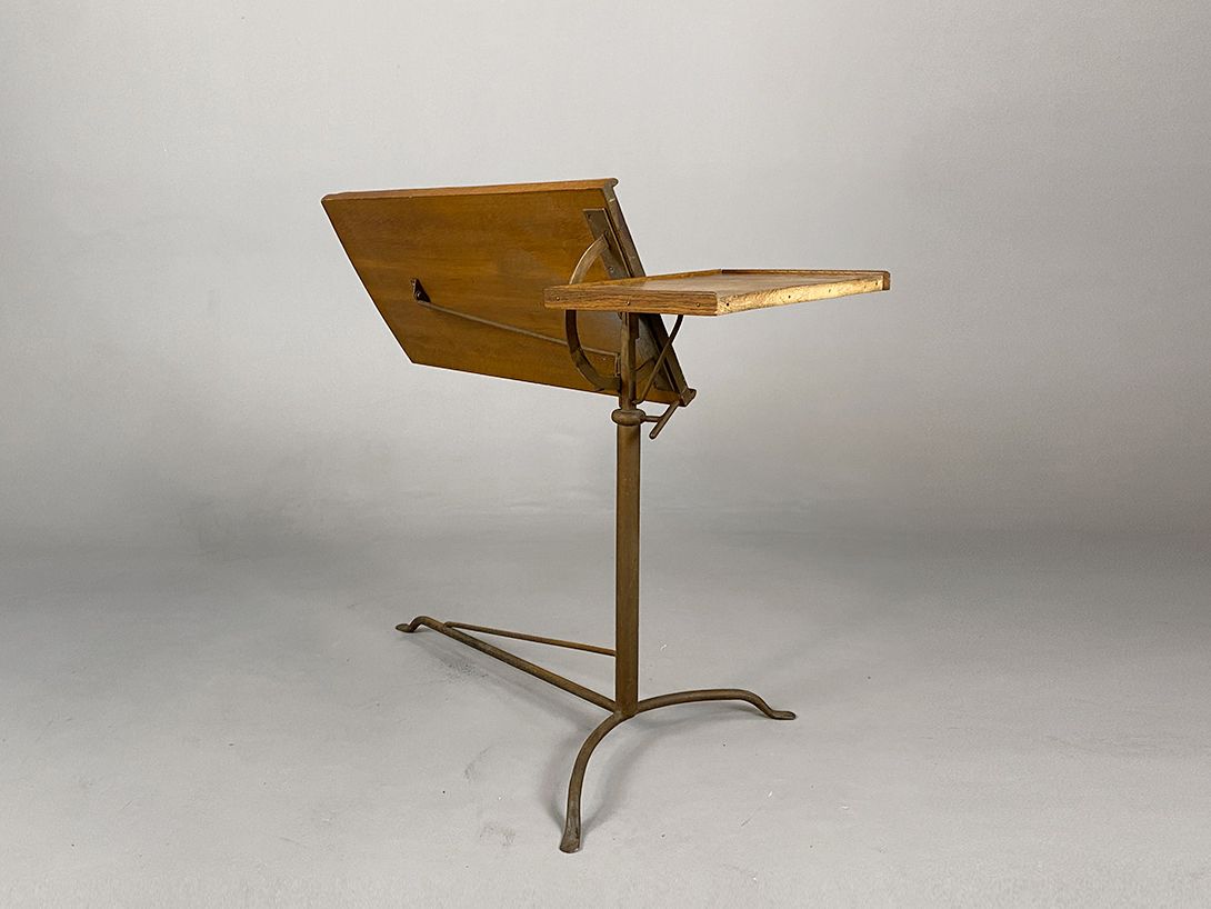 Foto Adjustable Rustic Wooden High Desk h70-102x36x100