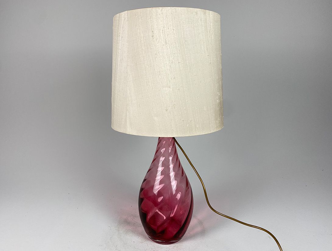 Foto Pink Glass Desk Lamp Murano 1980 h71