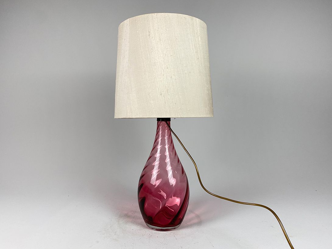 Foto Pink Glass Desk Lamp Murano 1980 h71