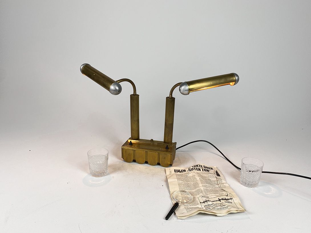 Foto Brass Art Deco Library Desk Lamp h61